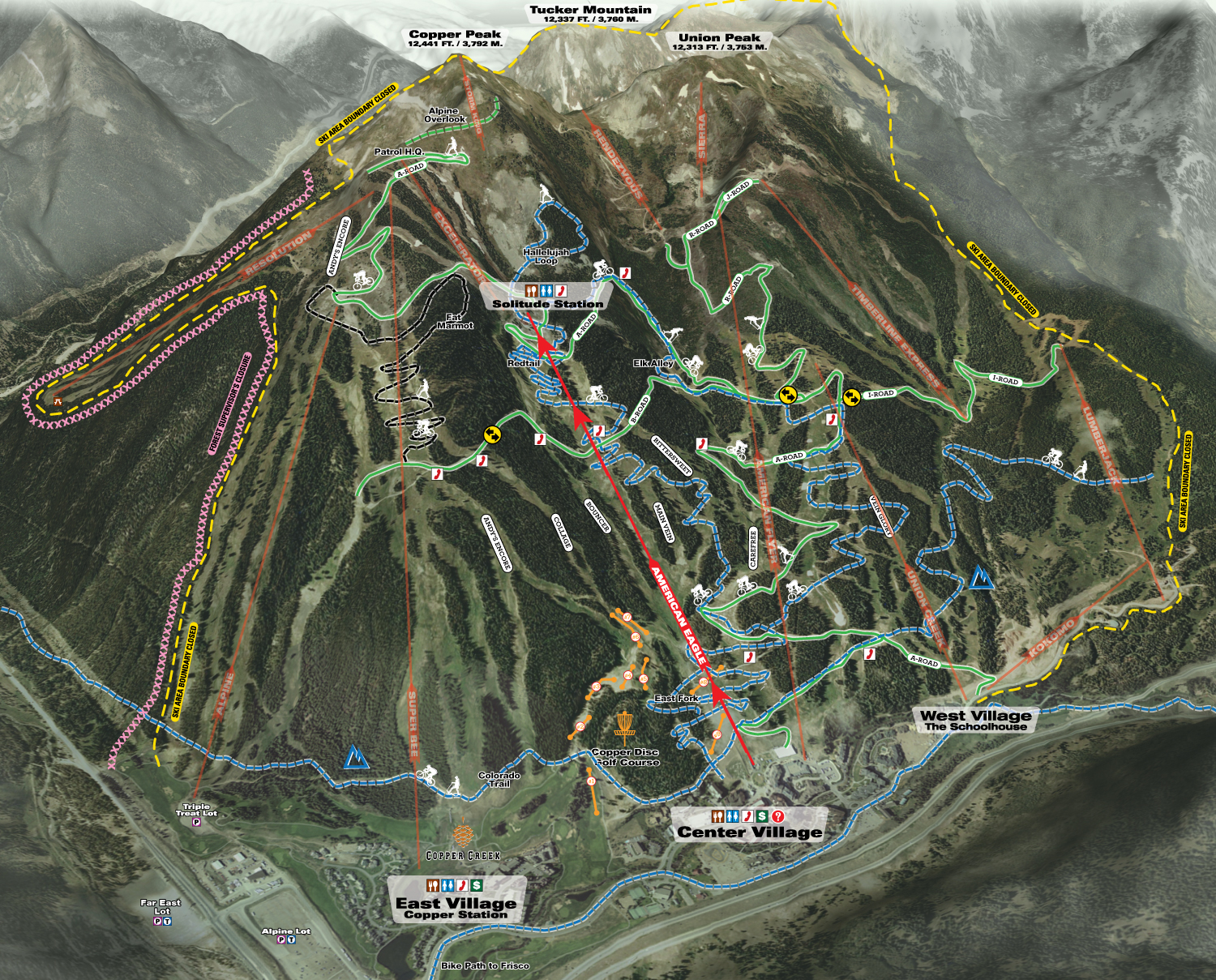Trail Map for Skiing Copper Mountain Copper Vacations